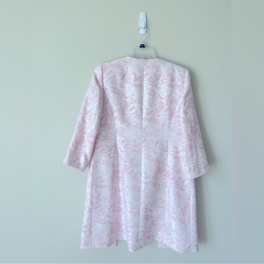 Kasper pink and white Long Sleeve long jacket with Beaded Color - Picture 4 of 5